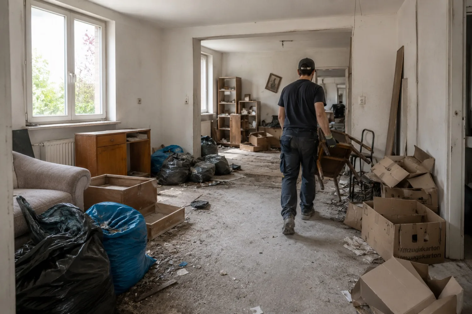 Räumungsarbeiten in einer Wohnung